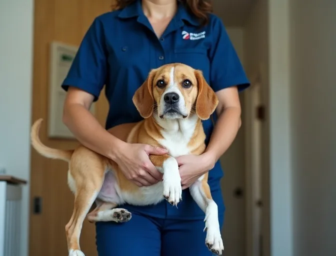 Technician respectfully transporting a deceased dog in Tarneit